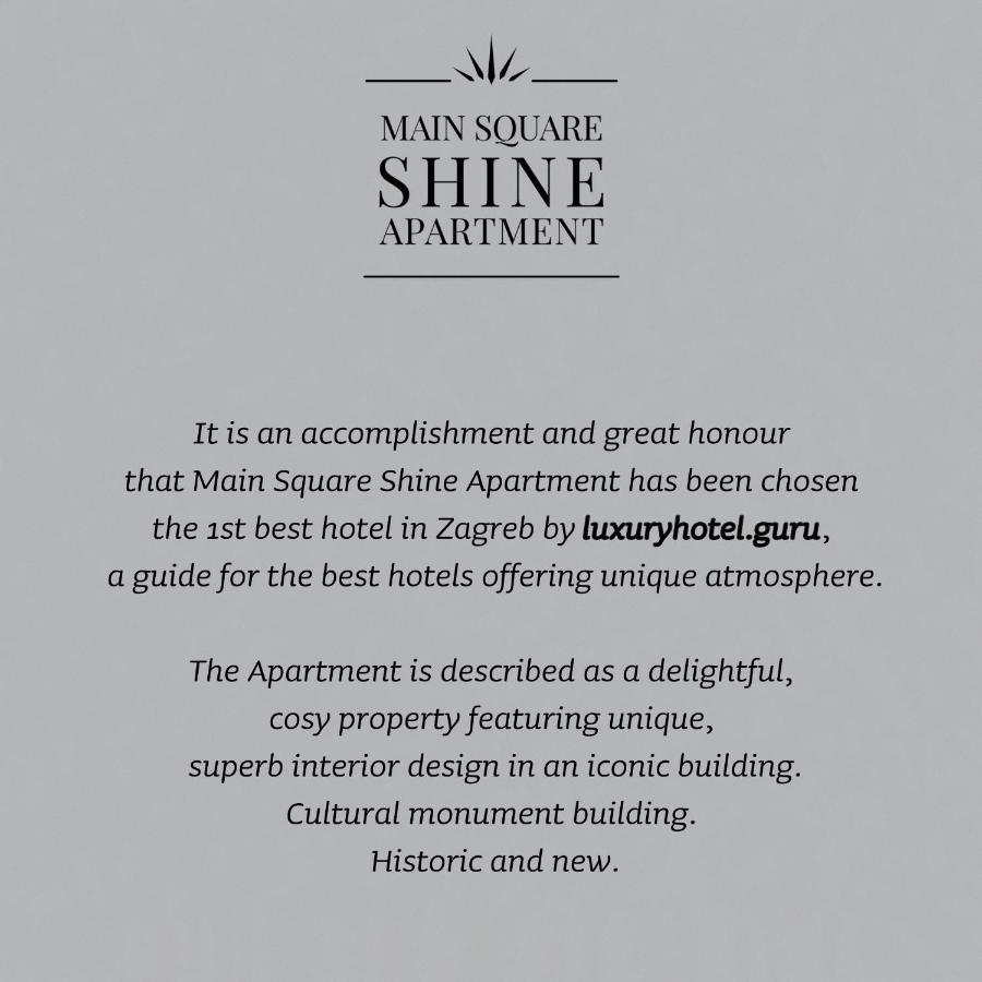 Luxurios And Historic Apartment "Shine" - Right On The Main Square ザグレブ エクステリア 写真